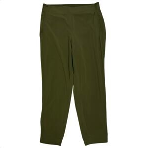 Athleta Olive Green Cropped Pants Womens 14 Stretch Travel Casual Ankle